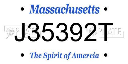 J35392T Massachusetts License Plate