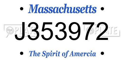 J353972 Massachusetts License Plate