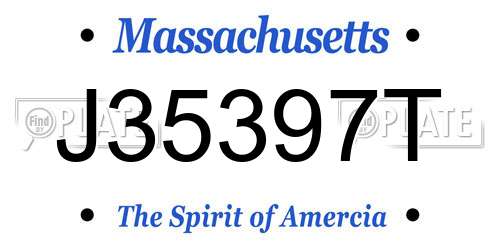 J35397T Massachusetts License Plate