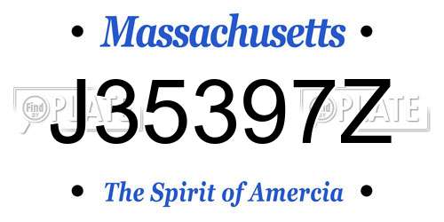 J35397Z Massachusetts License Plate