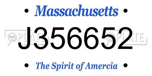 J356652 Massachusetts License Plate