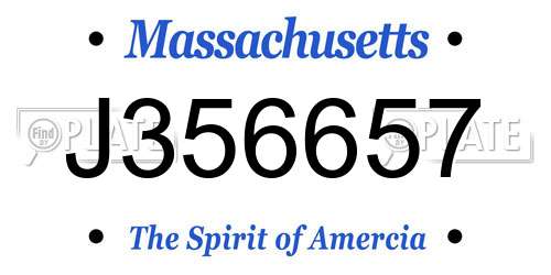 J356657 Massachusetts License Plate