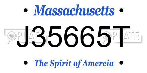 J35665T Massachusetts License Plate