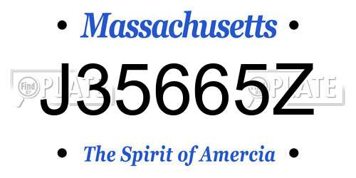 J35665Z Massachusetts License Plate