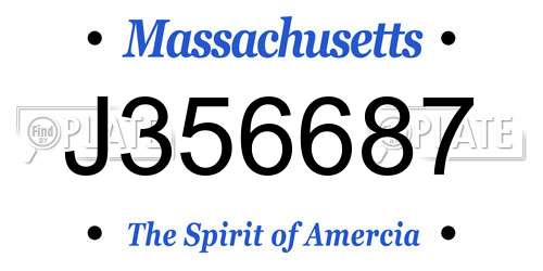 J356687 Massachusetts License Plate