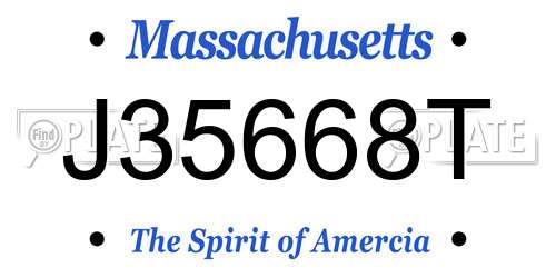J35668T Massachusetts License Plate