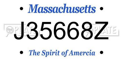 J35668Z Massachusetts License Plate
