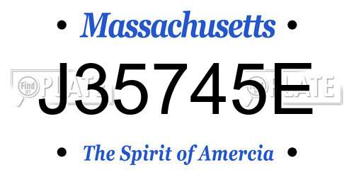 J35745E Massachusetts License Plate