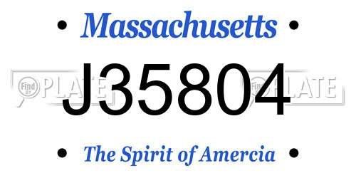 J35804 Massachusetts License Plate