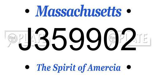 J359902 Massachusetts License Plate