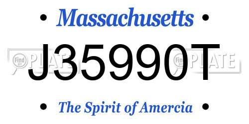 J35990T Massachusetts License Plate