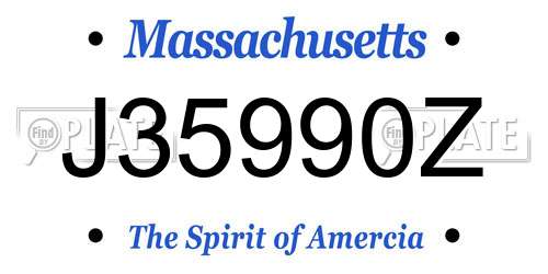 J35990Z Massachusetts License Plate