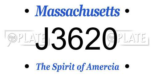 J3620 Massachusetts License Plate