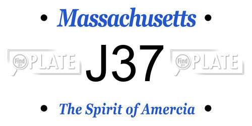 J37 Massachusetts License Plate