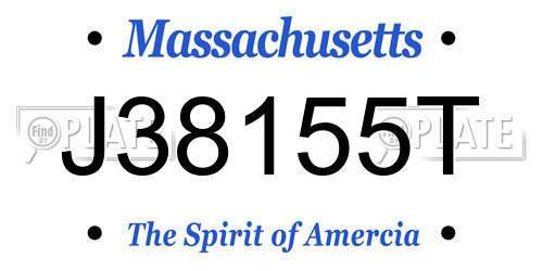 J38155T Massachusetts License Plate
