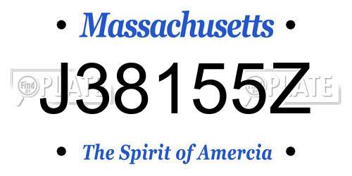 J38155Z Massachusetts License Plate