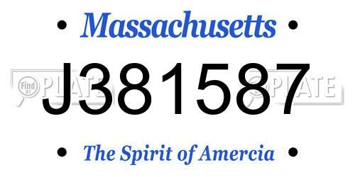 J381587 Massachusetts License Plate