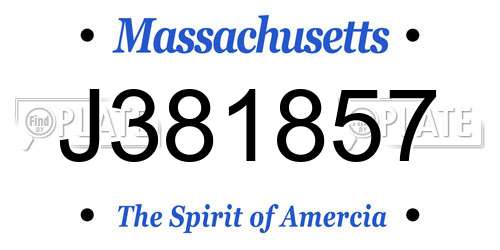 J381857 Massachusetts License Plate