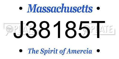 J38185T Massachusetts License Plate