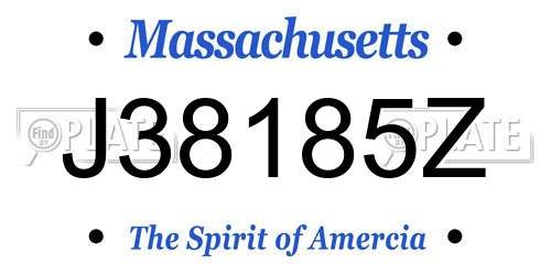 J38185Z Massachusetts License Plate