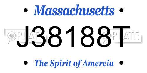 J38188T Massachusetts License Plate