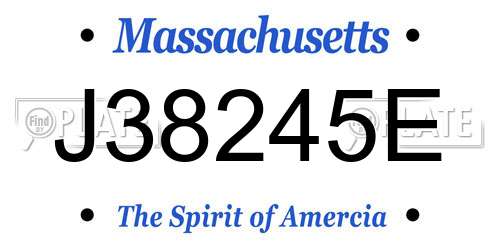 J38245E Massachusetts License Plate