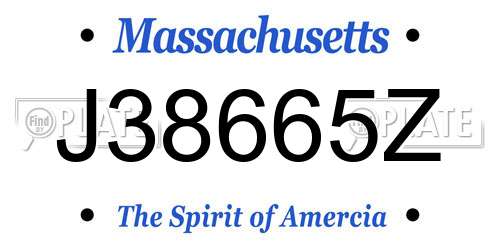 J38665Z Massachusetts License Plate