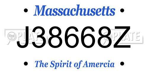 J38668Z Massachusetts License Plate