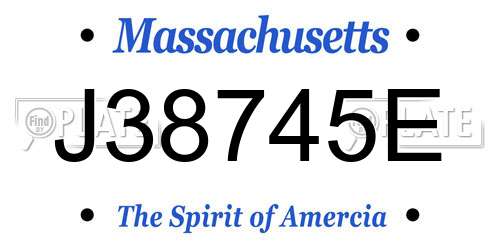 J38745E Massachusetts License Plate