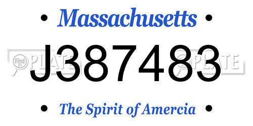 J387483 Massachusetts License Plate