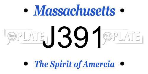 J391 Massachusetts License Plate