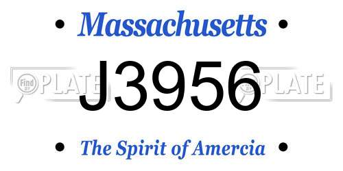 J3956 Massachusetts License Plate
