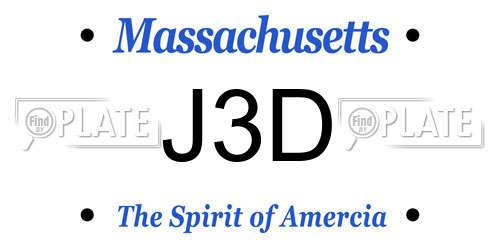J3D Massachusetts License Plate