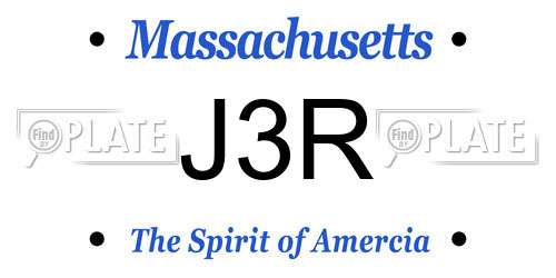 J3R Massachusetts License Plate
