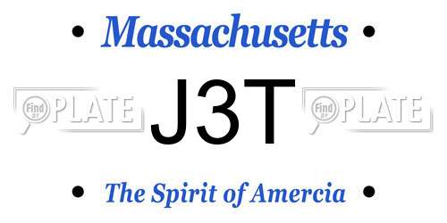 J3T Massachusetts License Plate