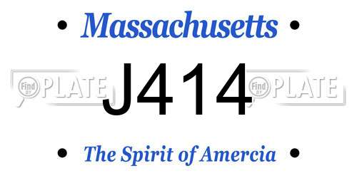 J414 Massachusetts License Plate