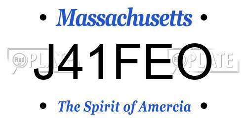 J41FEO Massachusetts License Plate