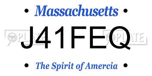 J41FEQ Massachusetts License Plate