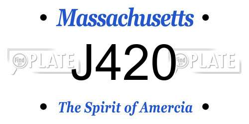 J420 Massachusetts License Plate