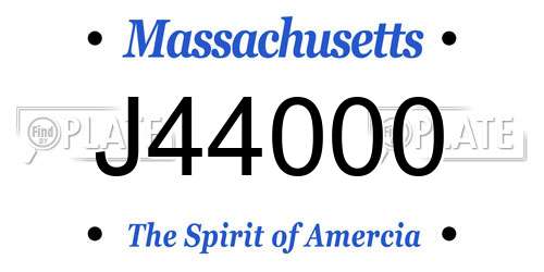 J44000 Massachusetts License Plate