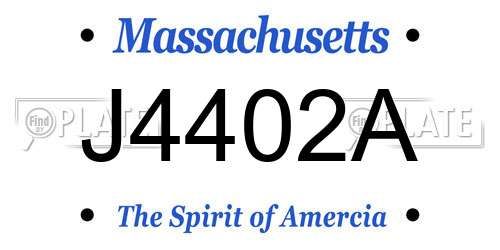 J4402A Massachusetts License Plate