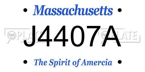 J4407A Massachusetts License Plate