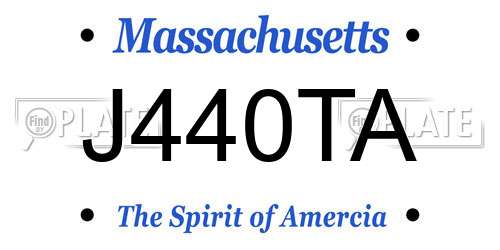 J440TA Massachusetts License Plate