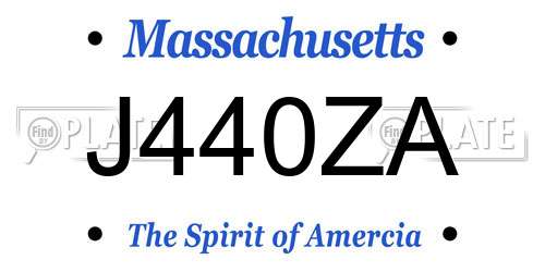 J440ZA Massachusetts License Plate