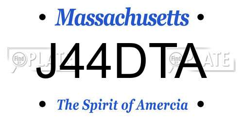 J44DTA Massachusetts License Plate