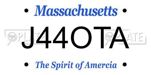 J44OTA Massachusetts License Plate