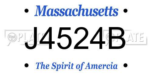 J4524B Massachusetts License Plate