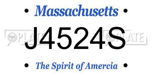 J4524S Massachusetts License Plate