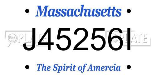 J45256I Massachusetts License Plate