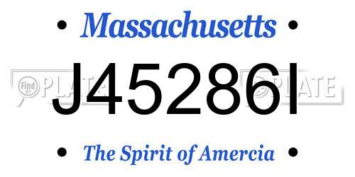 J45286I Massachusetts License Plate